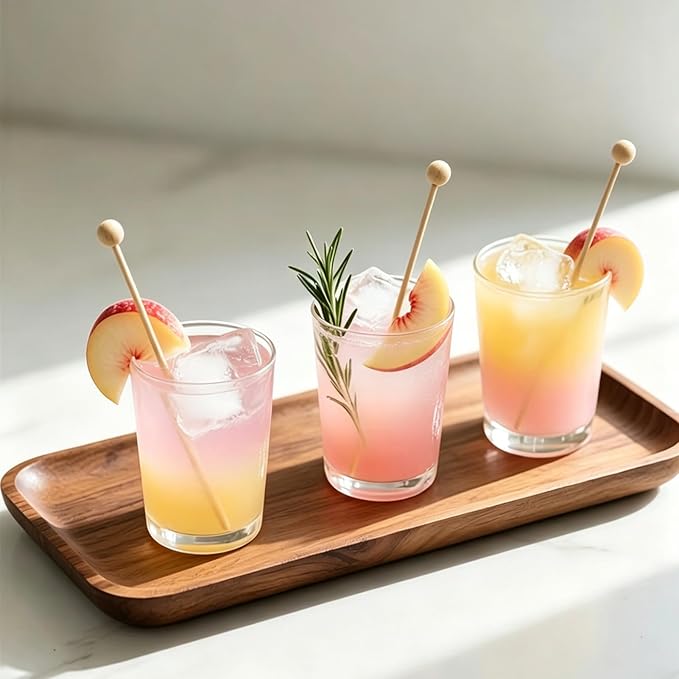 100PCS 6 Inch Wooden Rock Candy Sticks with Ball, Wood Swizzle Sticks for Drinks Cake Pops Coffee Stirrers Lollipop Making, Ideal for Party Supplies Home Baking DIY Dessert