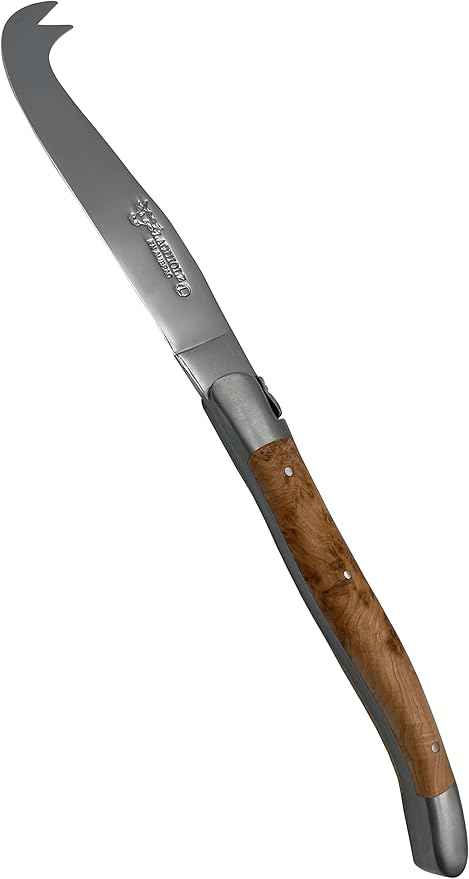 Laguiole en Aubrac Luxury Fully Forged 3-Piece Cheese Knife Set With Juniper Wood Handles