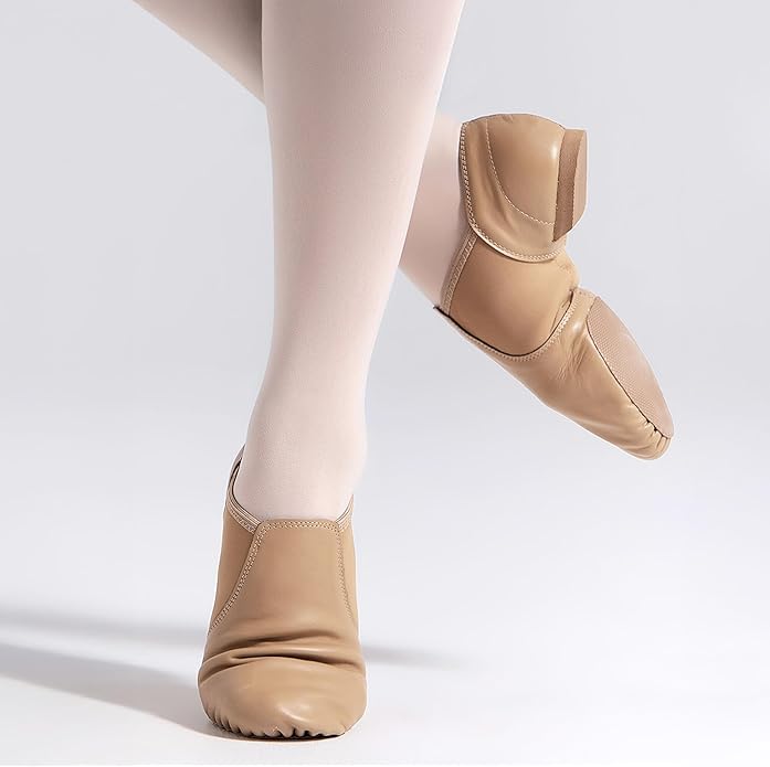 Stelle Jazz Shoes for Women Men Leather Upper Slip-on Dance Shoes Unisex