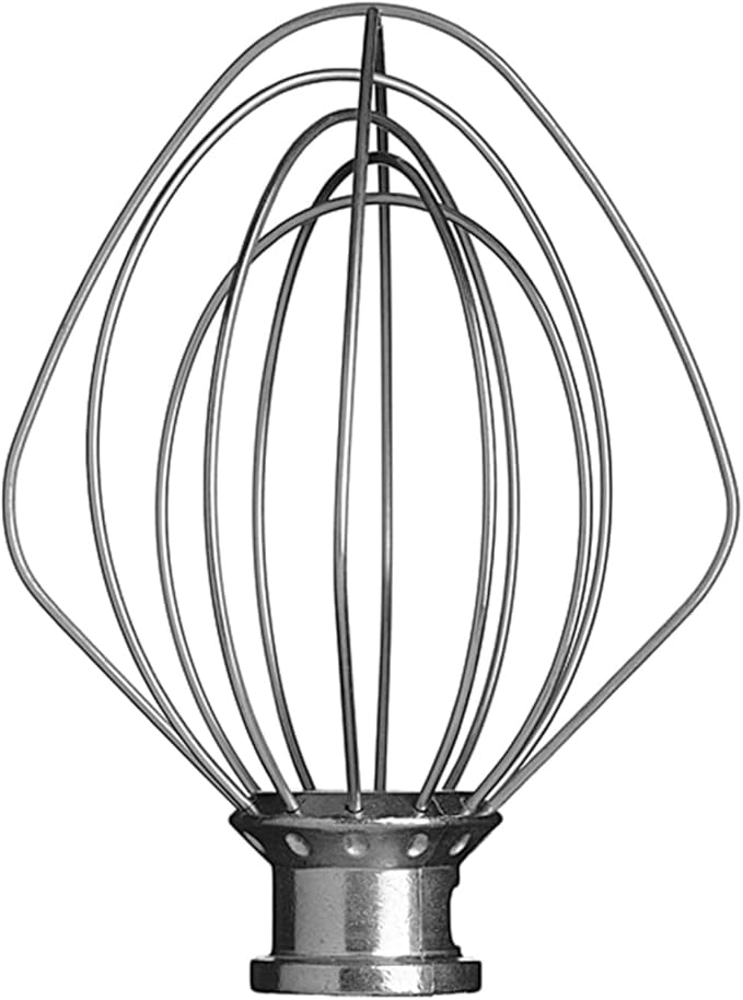 KitchenAid KSMMGA Metal Food Grinder Attachment, Silver & 6-Wire Whip for 3.5 Quart Tilt Head Stand Mixers, Metallic