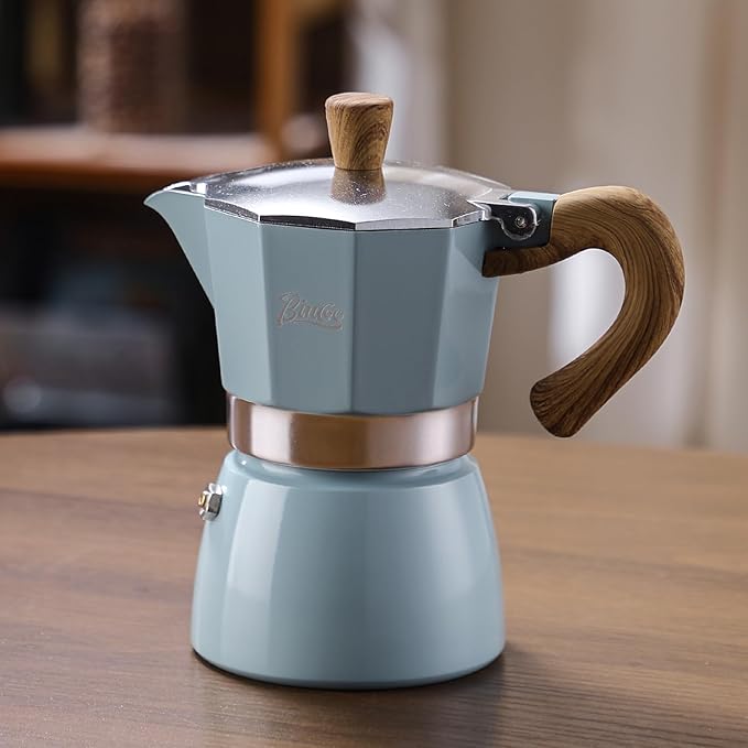 Bincoo Espresso Maker Stovetop,Camping Moka Pot 2 Cup/120ML,Stove Top Espresso Italian Coffee Maker,Easy to Use (Red)