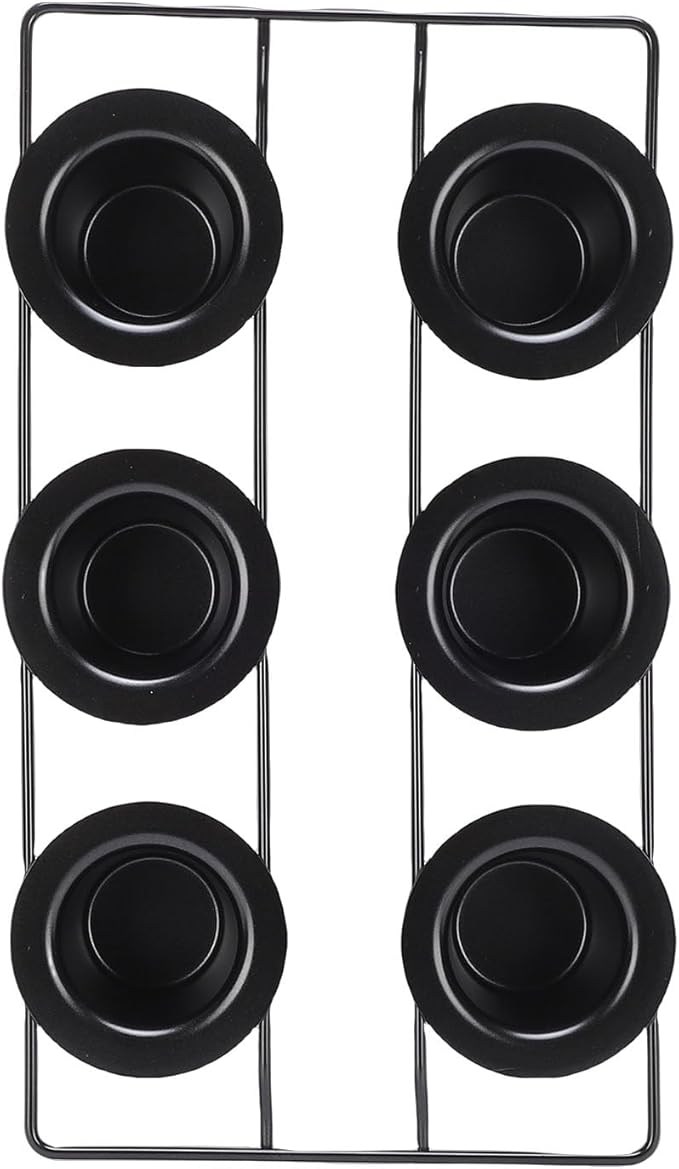 Focket Popover Pans, Non Stick Carbon Steel Pudding Pans, 6 Cup Popover Pan with Deep Tapered Cups and Wire Rack for Popovers Muffins Pudding