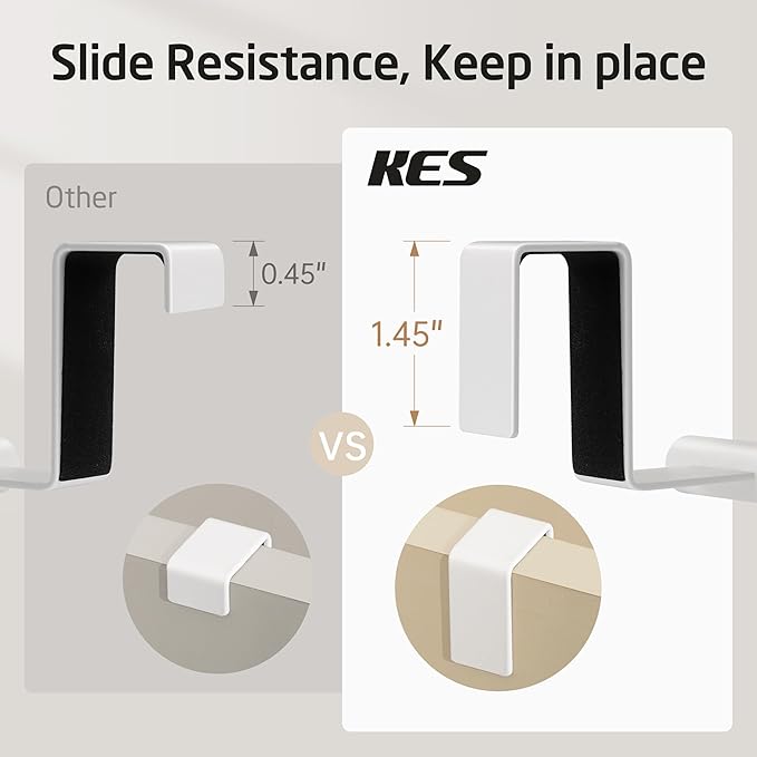 KES Over Cabinet Door Towel Bar Fit 1" Thick, Kitchen Towel Holder, Kitchen Towel Rack, Cabinet Towel Holder Scratchproof, White 2 Pack, KTH500S26-WH-P2