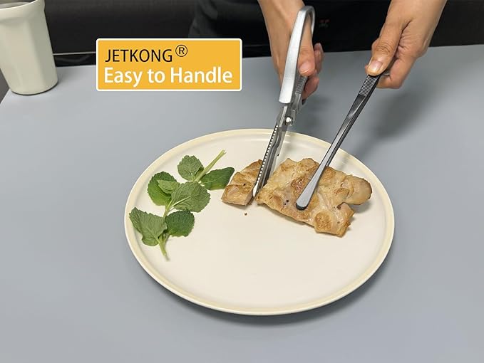 JETKONG 3Pcs Extra Long Kitchen Tweezers Heavy Duty Stainless Steel Cooking Tweezers (9 12 14 Inch, Black)