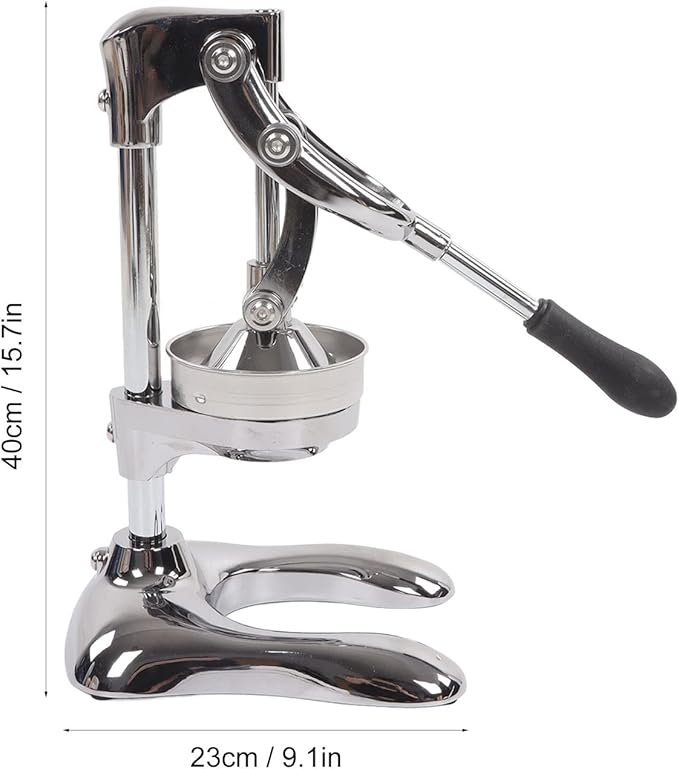 Commercial Grade Manual Hand Press Fruit Squeezer, Heavy Duty Stainless Steel Citrus Lemon Orange Juicer for Home Kitchen Use, Just Pull Down Handle, Stable U Shaped Base