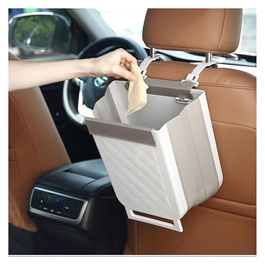 Collapsible Hanging Kitchen Trash Can Hanging Telescopic Folding Trash Can 1pc Multifunctional Cabinet Door Sorting Bin for Kitchen and Car(White)