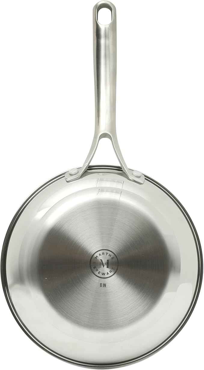 Martha Stewart Castelle 8" Stainless Steel Frying Pan Non Toxic Fry Pan Skillet