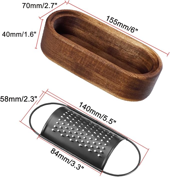 Box Cheese Grater With Container Stainless Steel Parmesan Cheese Grater With Wood Handle Shredder Zester Grater Box Kitchen Handheld Cheese Spoon Grater-Black Colour (Without Handle)