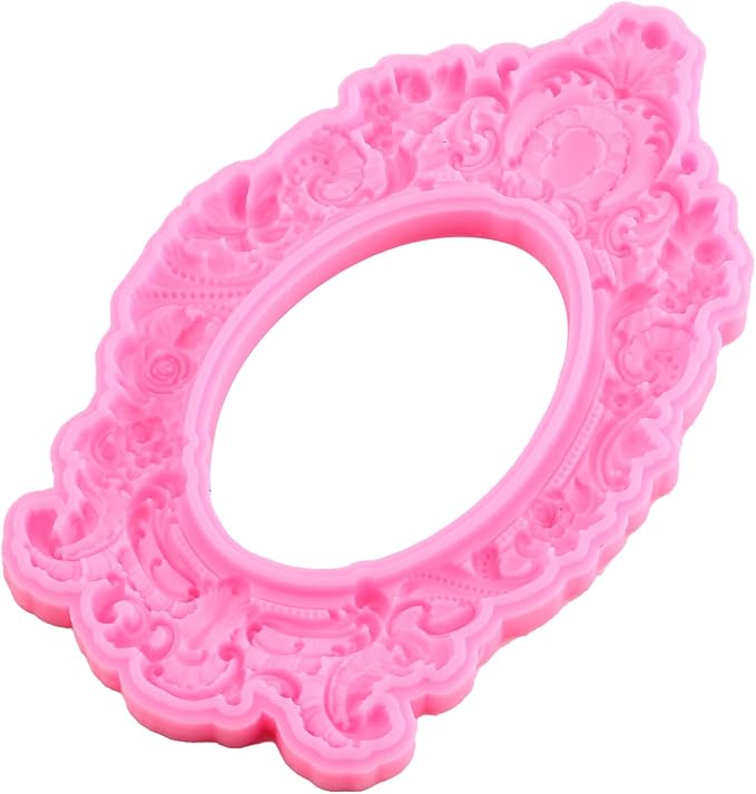Mujiang Baroque Picture Frames Silicone Mold Photo Frame Fondant Molds Vintage Frame Mold For Sugar Cake Decorating Cupcake Topper Chocolate Gum Paste Candy Polymer Clay Set Of 2