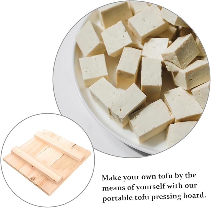 COLLBATH Tofu Press Wooden Board for Homemade Tofu Making Pressing Tool Easy to Clean for Kitchen Use