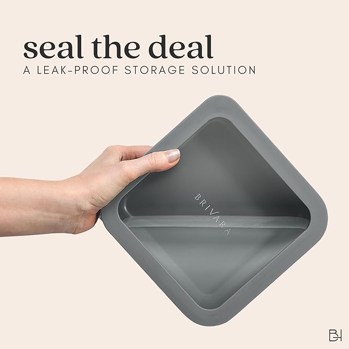 Ceramic Coated Glass Food Storage Container | No PTFE, PFOA, PFAS, and BPA | Reusable Non Toxic Meal Prep Container with Glass Lid | Easy To Store | 3 Cup Rectangle [Smoke]