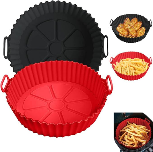 Silicone Liners for Ninja Air Fryer AF101/161/150, Compatible with COSORI/Gourmia/PowerXL/Instant Essentials/Fabuletta/Chefman/Dreo/Ultrean Air Fryer 3-5QT