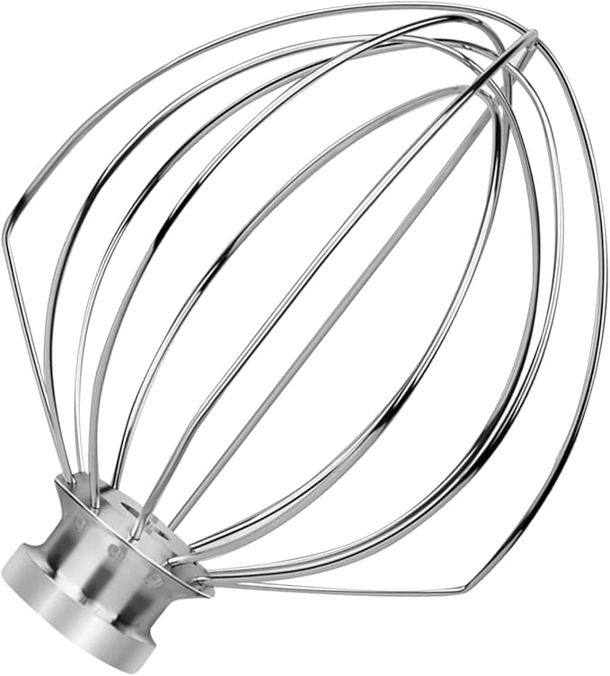 6-Wire Whip Compatible with 6Qt Kitchenaid Tilt Head Stand Mixer, Replacement for Kitchenaid Stand Mixer Attachments and Accessories KN256, Stainless Steel, Dishwasher Safe(1 Pack)