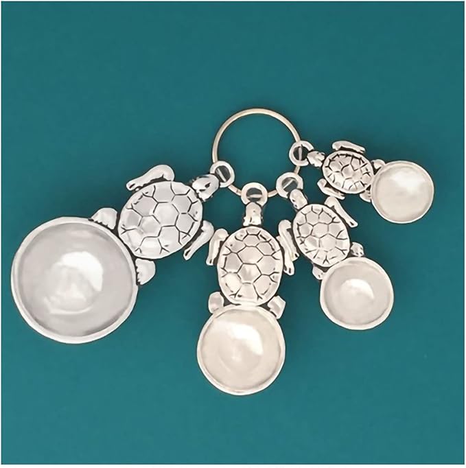 Basic Spirit Décor Small Measuring Spoons - Sea Turtle - Home Decorative kit, Set of 4 for Gift Measuring Dry and Liquid Ingredients for Beach Coatal Ocean Lover