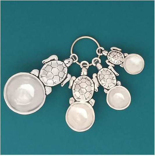 Basic Spirit Décor Small Measuring Spoons - Sea Turtle - Home Decorative kit, Set of 4 for Gift Measuring Dry and Liquid Ingredients for Beach Coatal Ocean Lover