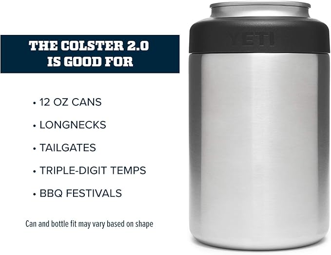 YETI Rambler 12 oz. Colster Can Insulator for Standard Size Cans, Stainless (NO CAN INSERT)