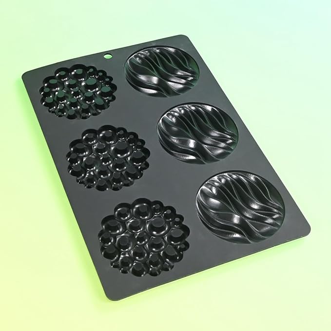 Silicone Mold, 6-Cavity Chocolate Mousse Cake Molds, Baking Mould for Desserts, Pastry, Candy, Non-Stick Food Grade Silicone Baking Pan (C_ Round)