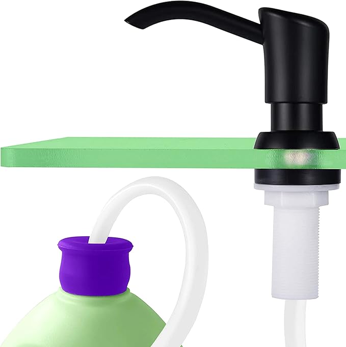 GAGALIFE Built in Counter Soap Dispenser for Kitchen Sink and Extension Tube Kit, Anti-Leakage Upgrade with 40" Tube No More Top Refill (Matte Black)