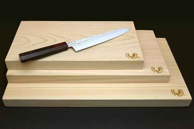 Yoshihiro Japanese Hinoki Cypress Natural One-Piece Wooden Professional Grade Cutting Board - Made in Japan (X-Large)