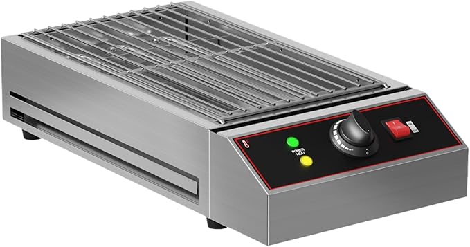 1800W Countertop Electric Grill, Smokeless Indoor Grill with Removable Griddle, Adjustable Temperature 122°F-572°F, Commercial Stainless Steel BBQ Grill for Party Restaurant Camping
