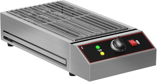 1800W Countertop Electric Grill, Smokeless Indoor Grill with Removable Griddle, Adjustable Temperature 122°F-572°F, Commercial Stainless Steel BBQ Grill for Party Restaurant Camping