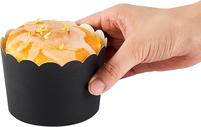 Restaurantware Baking Cups 200 Pack of 10 oz Paper Cupcake Liners Greaseproof Scalloped Oven-Safe Elegant Dessert Muffin Cups Disposable for Parties