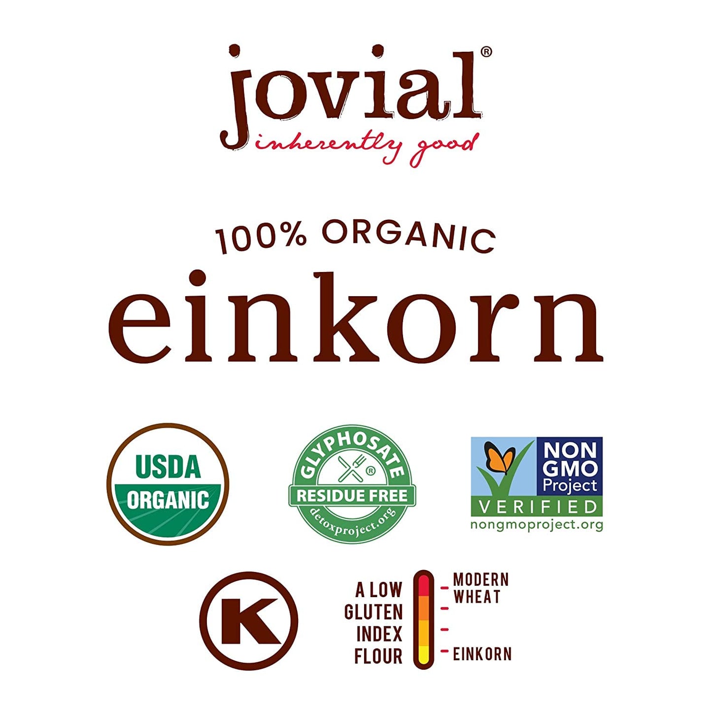 Jovial Organic Einkorn Unbleached All Purpose Flour - Bread Baking Flour for Sourdough, High Protein, Non-GMO, Organic Pizza & Pasta, European Italian, Glyphosate Free - 32 Oz, 2 Pack