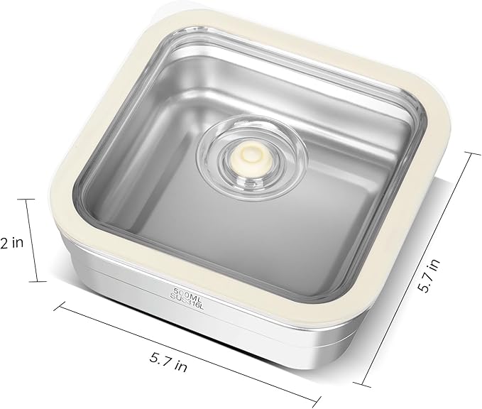 Vacuum Sealed Food Storage Container with Air Valve (500ml)，Works With Handheld Vacuum Sealer Machine(Vacuum Sealer Not Included)