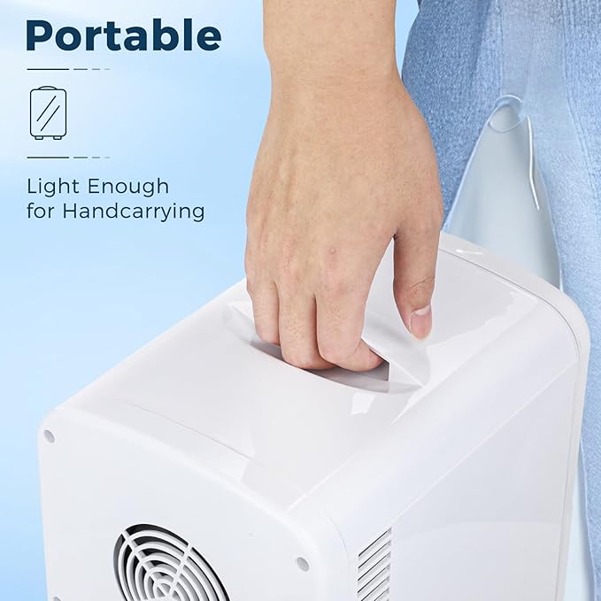 Antarctic Star Compact Refrigerator,Small Cooler for Cosmetics, Beverage and Food,Portable Mini Fridge,Skin Care 4L Capacity/6 Cans, Cooler and Warmer for Bedroom, Car, Office & Dorm,White