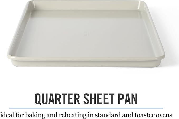 Martha Stewart Gallen 13 x 9 Inch Nonstick Carbon Steel Cookie Sheet – Cool Grey, Durable Bakeware for Even Baking and Easy Cleanup