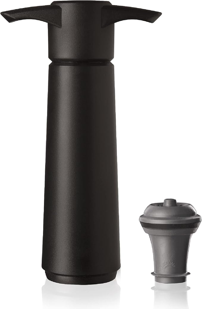 no name Vacu Vin Wine Saver Pump with 1 x Vacuum Bottle Stopper - Black