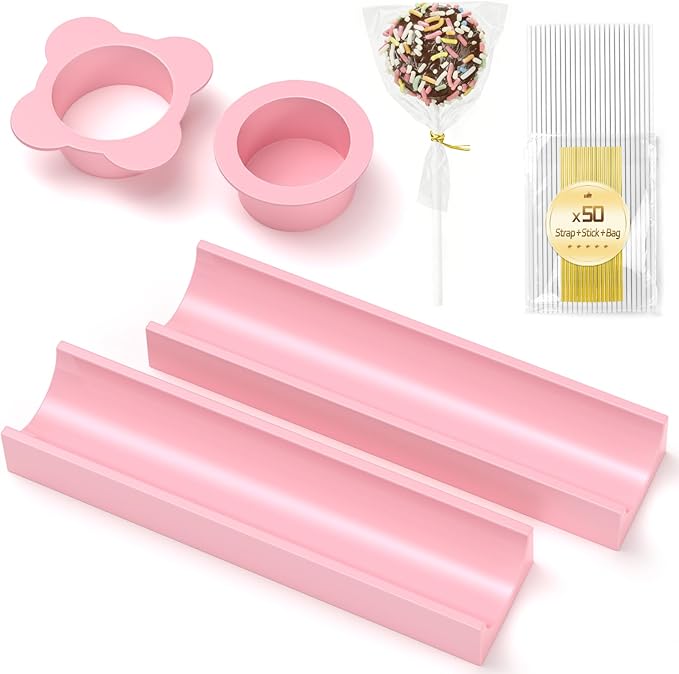 Circle Cake Pop Mold for Baking with 50PCS Cake Pop Sticks Bags Ties,Baking Molds for Birthday Wedding Baby Shower Kids Party Desserts.
