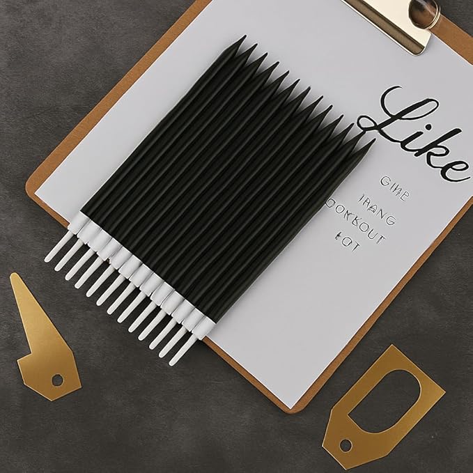 by Tugba Aydan - Black Birthday Candles-24 Count Long Thin Black Birthday Candles for Cake, Metallic Cake Candle for Birthday, Party Candles