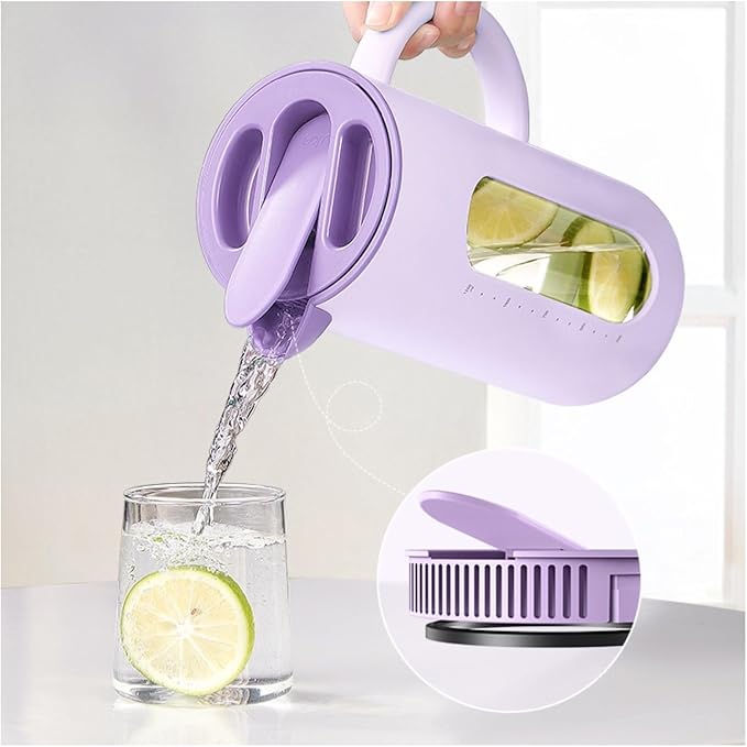 Cold kettle Cold kettle household high temperature resistant cold kettle set glass kettle cold bubble pot Water Pitcher Set for Hot/Cold Water(Green)