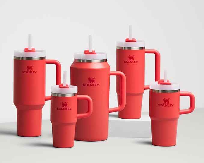 STANLEY Quencher H2.0 Tumbler with Handle and Straw 30 oz | Flowstate 3-Position Lid | Cup Holder Compatible for Travel | Insulated Stainless Steel Cup | BPA-Free | Hot Coral