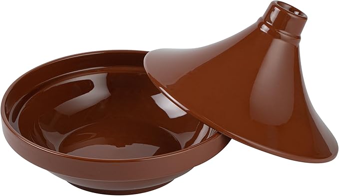 Restaurantware-Terra Tek 26 Ounce Terracotta Tagine Pot, 1 Microwavable Tagine Pot - Glazed Interior, Oven-Ready, Terracotta Serving Dish, Dishwashable, For Cooking And Serving