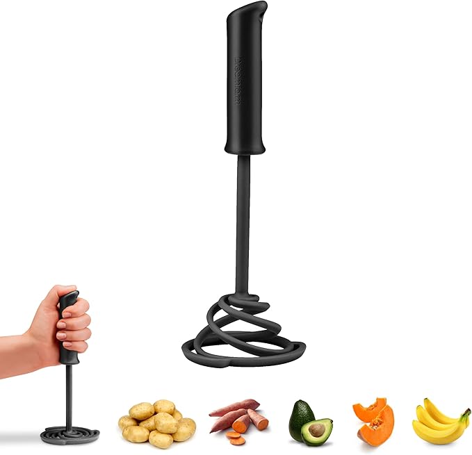Dreamfarm Smood Lite Easy One-Handed & Ergonomic Soft-Grip, Nylon Vegetable & Potato Masher - Black