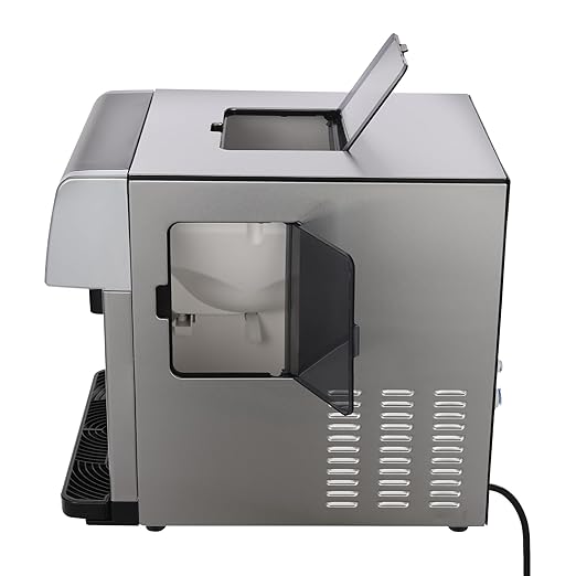 2-in-1 Ice Maker & Water Dispenser, 3 Ice Sizes in 8-12 Mins, Countertop Ice Maker Built-in Water Dispenser, Stainless Steel Ice Machine with Ice Scoop for Kitchen, Office, Party