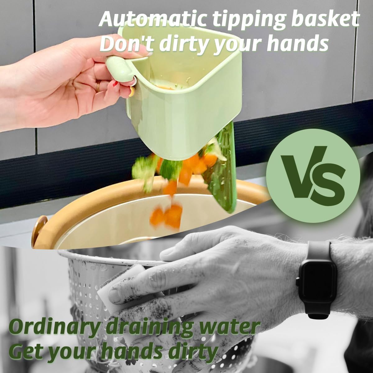 Suction Cup Sink Corner Rack, 2025 Upgraded Self-Cleaning Sink Strainer Basket, Removable Food Waste Catcher with Drain Hole, Say Goodbye to Gross Food Scraps and Smelly Sinks (Mixed)