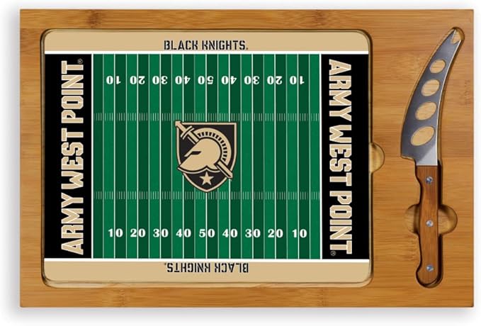 PICNIC TIME NCAA Icon Glass Top Cutting Board & Knife Set, Cheese Boards Charcuterie Boards, Serving Platter, (Parawood & Bamboo)