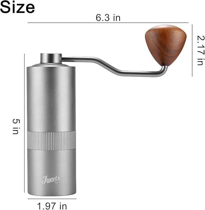 Novaɑ Manual Coffee Grinder,CNC Stainless Steel Hexagonal-star Conical Burr Coffee Grinder,Internal Adjustable Setting,Positioning,Lightweight Grinder Setting For Camping/Travel/Home