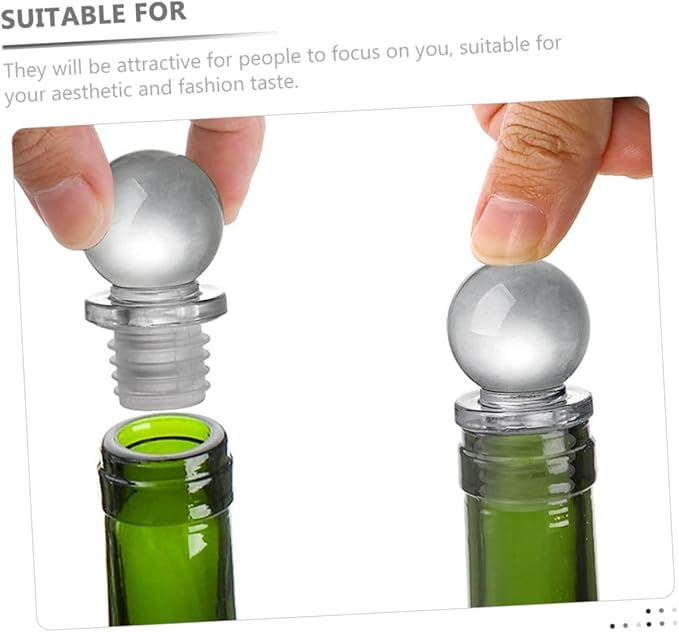STOBAZA 24pcs Glass Ball Stoppers Wine Bottle Stopper Ball Wine for Liquors Keeper Tumblers Bulk