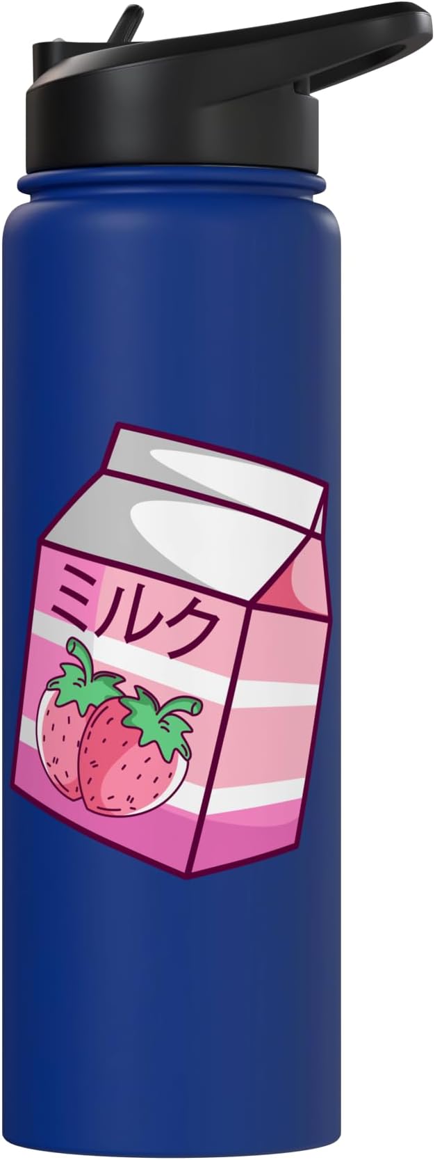 Kawaii Japanese Pink Retro 90s Strawberry Milk Carton Stainless Steel Insulated Water Bottle