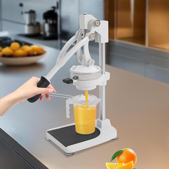 Commercial Manual Juicer, Hand Press Juice Extractor,Heavy Duty 304 Stainless Steel Juice Extraction Machine with Dual Press Heads for Home Café
