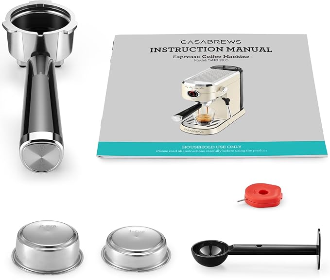 CASABREWS 5418 PRO Espresso Machine 20 Bar, Espresso Maker with Milk Frother Steam Wand, Stainless Steel Coffee Machine with 34oz Removable Water Tank, Small Latte Machine, Creamy