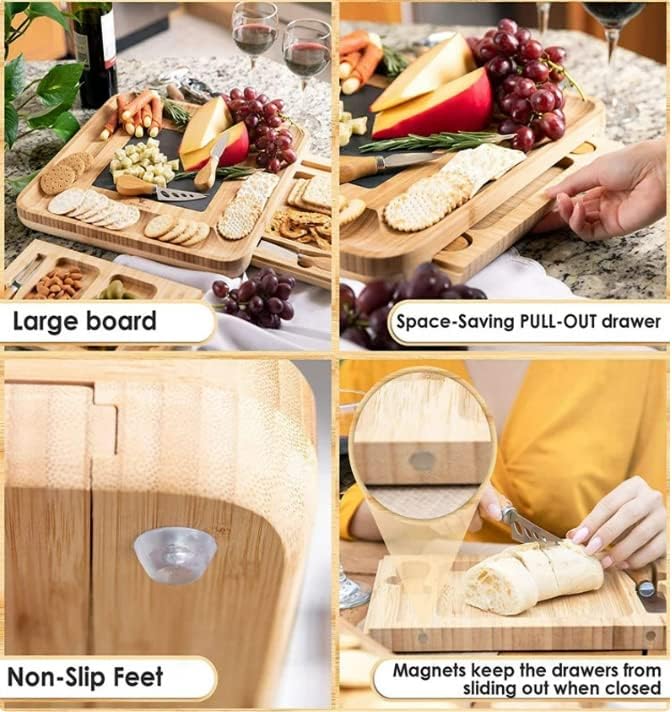 Personalized Charcuterie Board Gift Set with Accessories - Custom Engraved Cheese Board for Couples, Wedding, Housewarming - Unique Host Gift for New Home, In-Laws, Entertaining