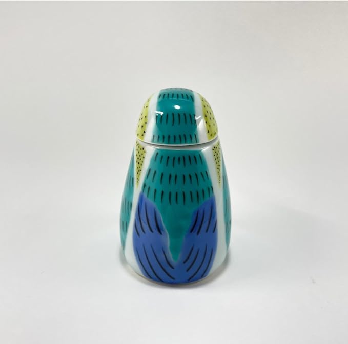 IPPINKA Japanese Arita Ware Non-Drip Soy Sauce Dispenser - Kingfisher Design - 2 oz - Handmade Porcelain from Japan