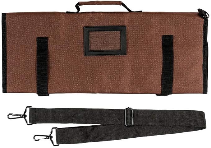 EVERPRIDE Chef Knife Roll Bag Holds 10 Knives – Contains 2 Large Zippered Pockets for Meat Cleavers and Cooking Tools – Durable Knife Carrier Case for Chefs and Culinary Students – Knives Not Included