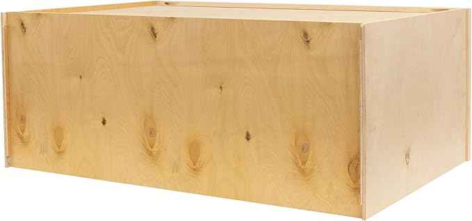 Quicklock RTA (Ready-to-Assemble) 42" Tall Wall Kitchen Cabinets - Shaker Style | 100% Hardwood | Made in America | Soft Close Hardware (Raw Maple, 12" D x 36" W x 24" H)