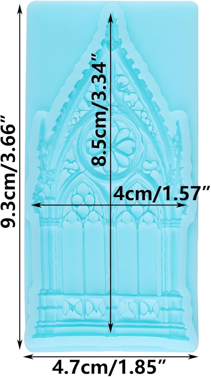 Retro Gothic Window Fondant Silicone Molds for Cake Decorating Cupcake Topper Chocolate Candy Gum Paste Polymer Clay